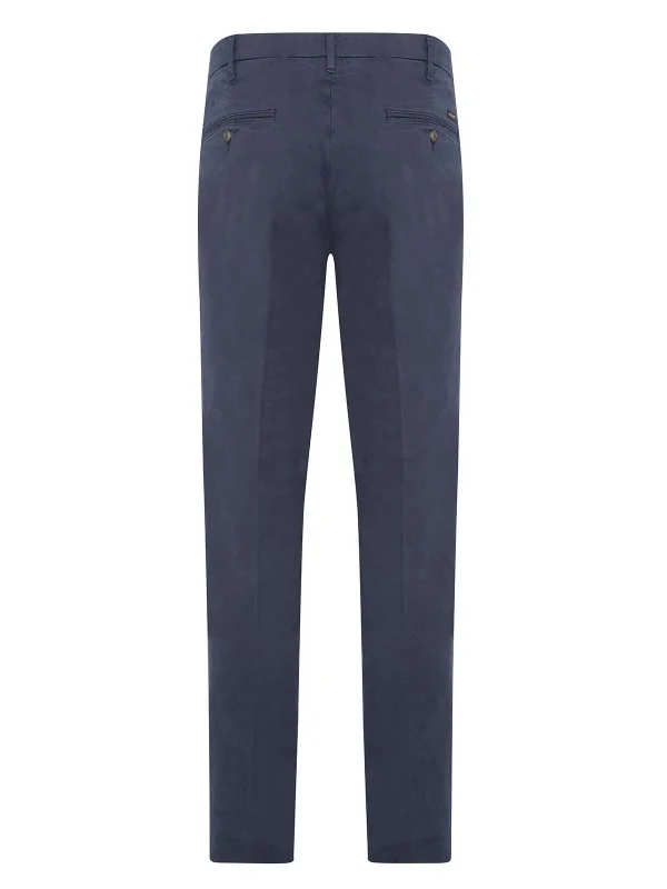40WEFT Erkek Chino Vintage Lacivert Slim Fit Pamuklu Pantolon - 2