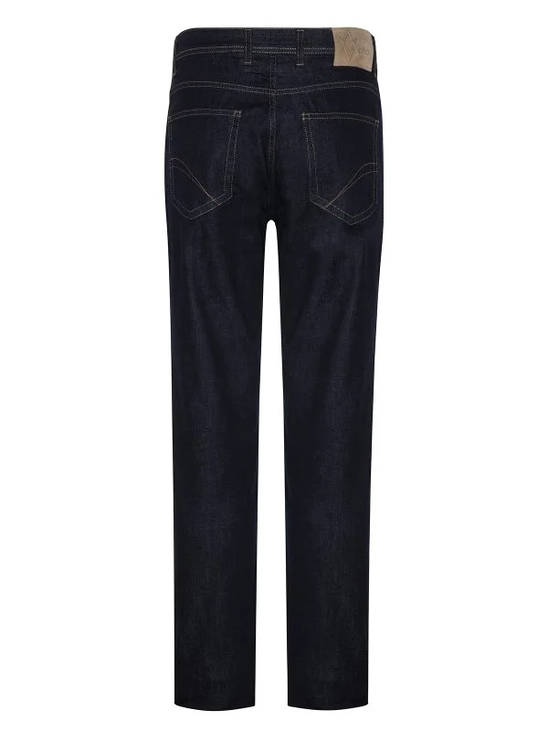 Alphauomo 5 Cep İndigo Raw İnce Denim Regular Fit Pantolon - 3