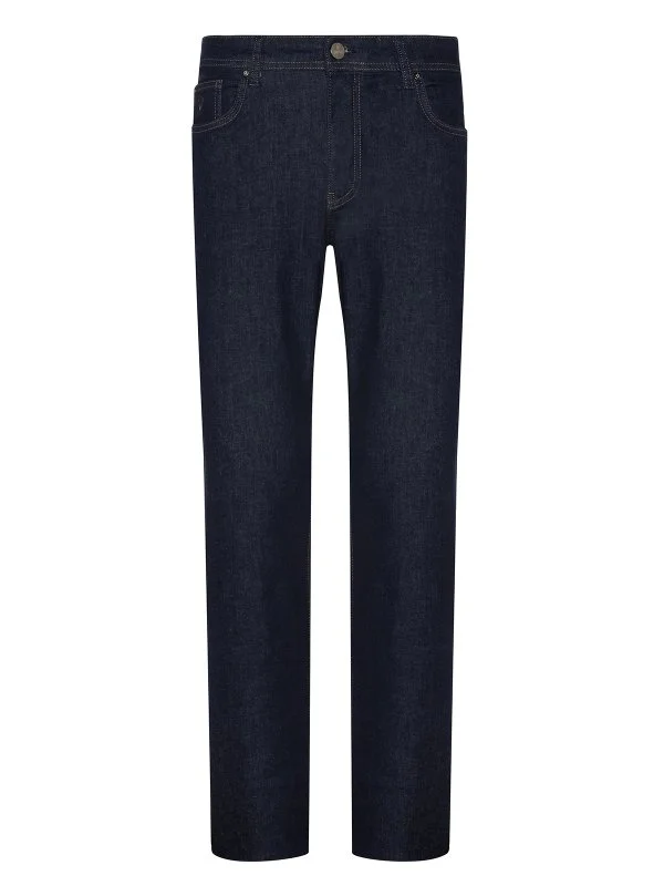 Alphauomo 5 Cep İndigo Rinse Yıkamalı İnce Denim Regular Fit Pantolon - 1