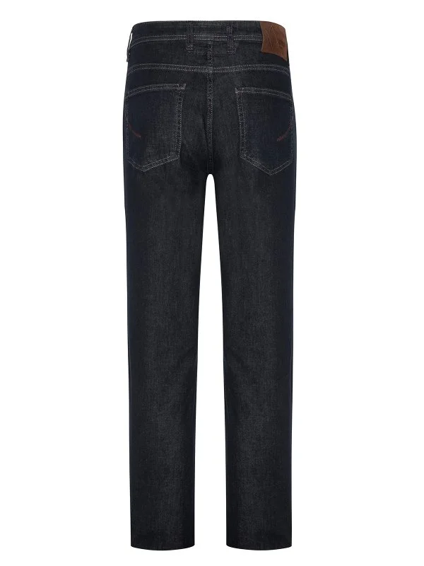 Alphauomo 5 Cep Koyu Lacivert İnce Denim Regular Fit Pantolon - 3