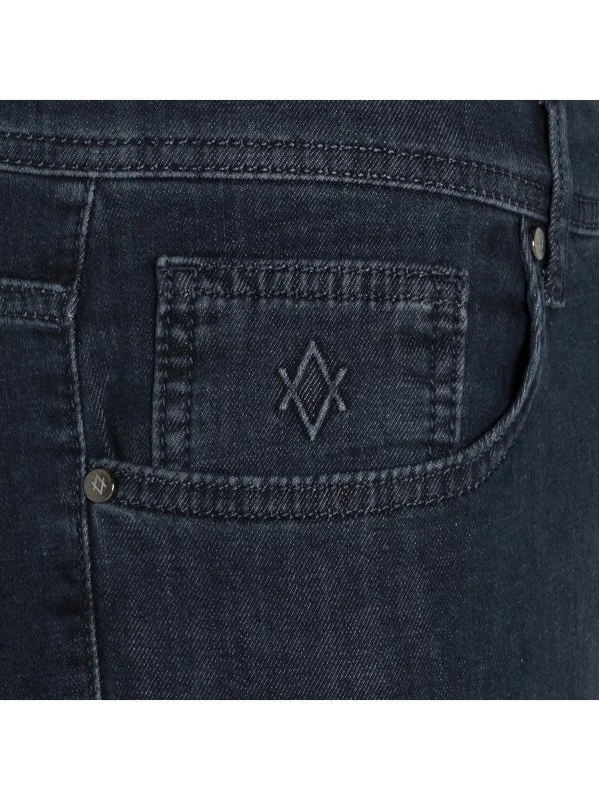 Alphauomo 5 Cep Taşlanmış Lacivert İnce Denim Regular Fit Pantolon - 2