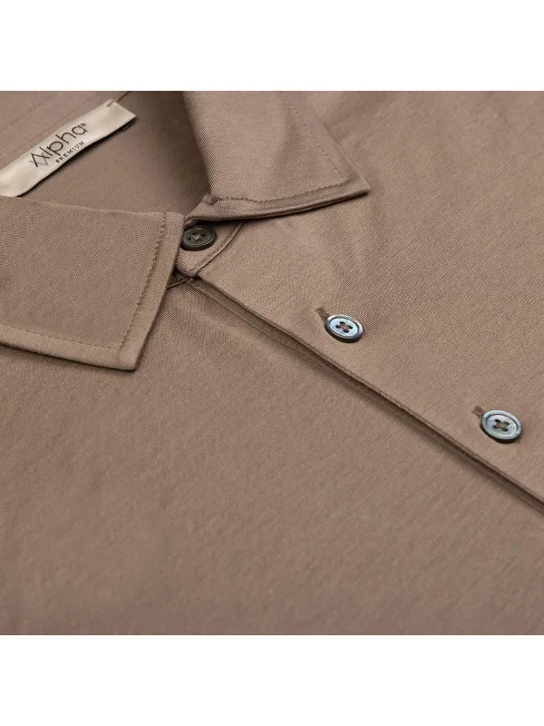 Alphauomo Vizon Gömlek Yaka İnce Merserize Regular Fit Tişört - 2