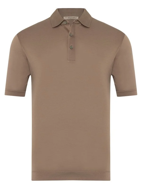 Alphauomo Vizon Gömlek Yaka İnce Merserize Regular Fit Tişört - 1