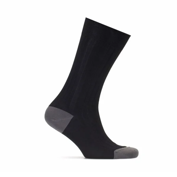 Bresciani Black Grey Socks - 1