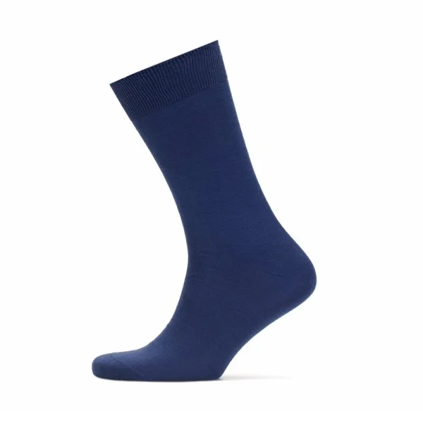 Bresciani Düz Havacı Mavi Pamuk Çorap - 2
