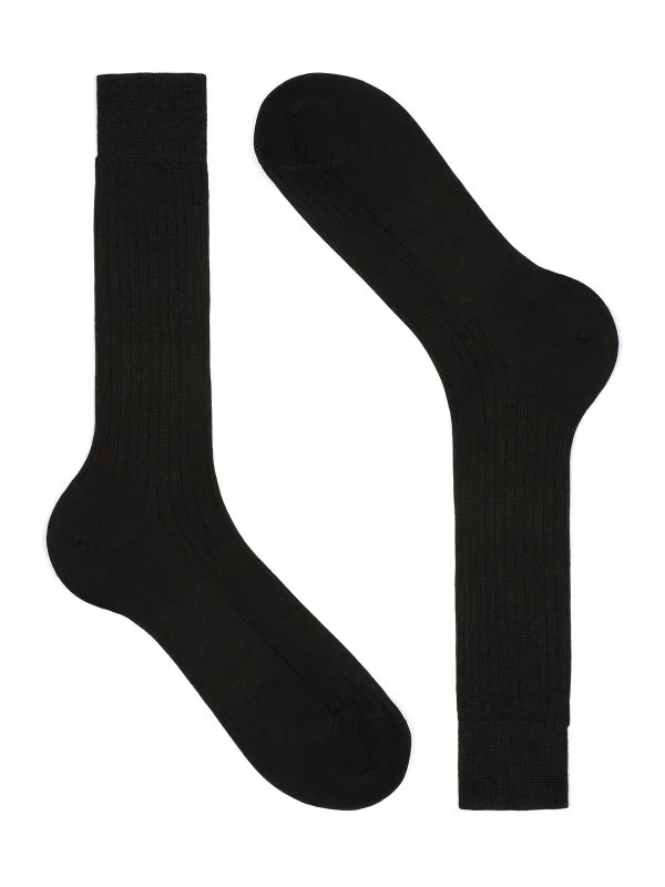 Bresciani Kahverengi Kısa Fitilli Pamuk Çorap - 1