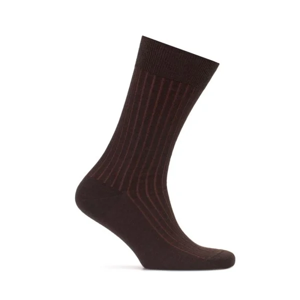 Bresciani Light Brown Striped Socks - 1