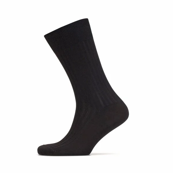 Bresciani Siyah Çizgili Pamuklu Çorap - 2