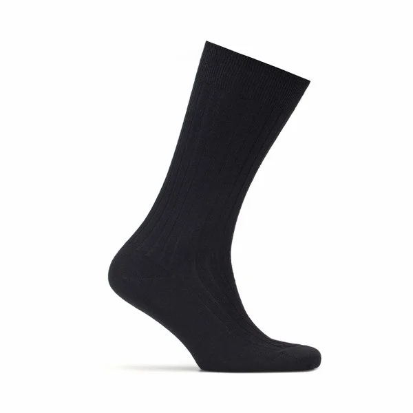 Bresciani Siyah Çizgili Yünlü Çorap - 1