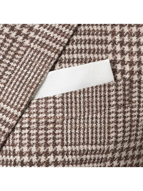 Carl Gross Cerruti Kahve Bej Ekoseli Yün İpek Ceket - 2