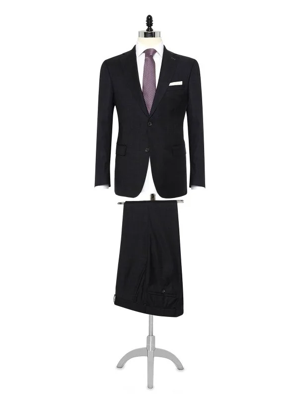 Carl Gross Cerruti Süper 130'S Antrasit Ekoseli Yün Takım Elbise - 1