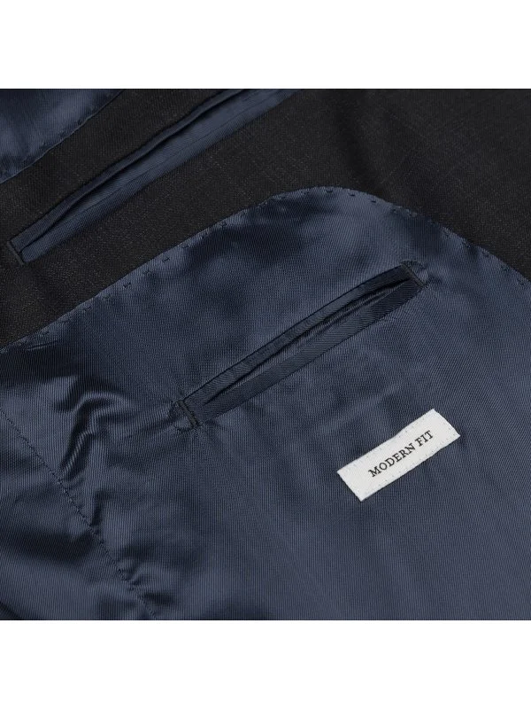 Carl Gross Cerruti Süper 130'S Antrasit Ekoseli Yün Takım Elbise - 4