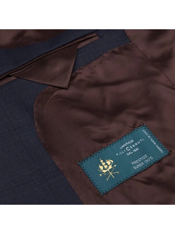 Carl Gross Cerruti Süper 130'S Lacivert Ekoseli Yün Takım Elbise - 3