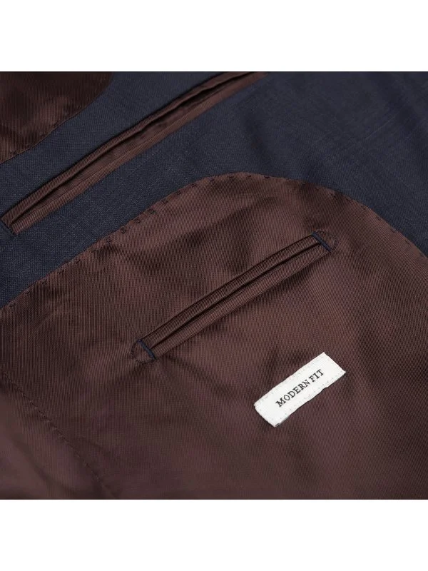 Carl Gross Cerruti Süper 130'S Lacivert Ekoseli Yün Takım Elbise - 4