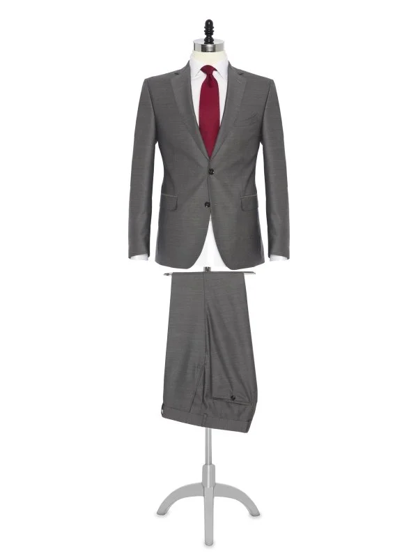 Carl Gross Gri Yün İpek Takım Elbise - 1