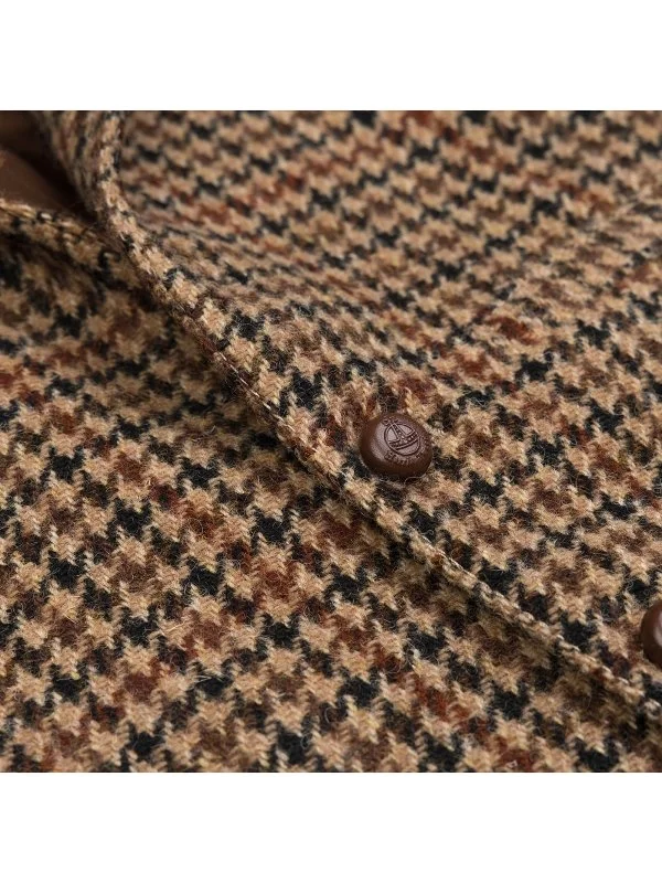 Carl Gross Harris Tweed Bej Kahve Desenli Yelek - 2