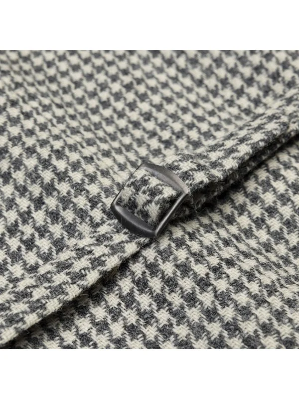 Carl Gross Harris Tweed Gri Ekru Kaz Ayağı Yün Yelek - 4