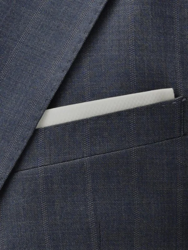 Carl Gross Havacı Mavi Ermenegildo Zegna Traveller Çizgili Yün Takım Elbise - 5