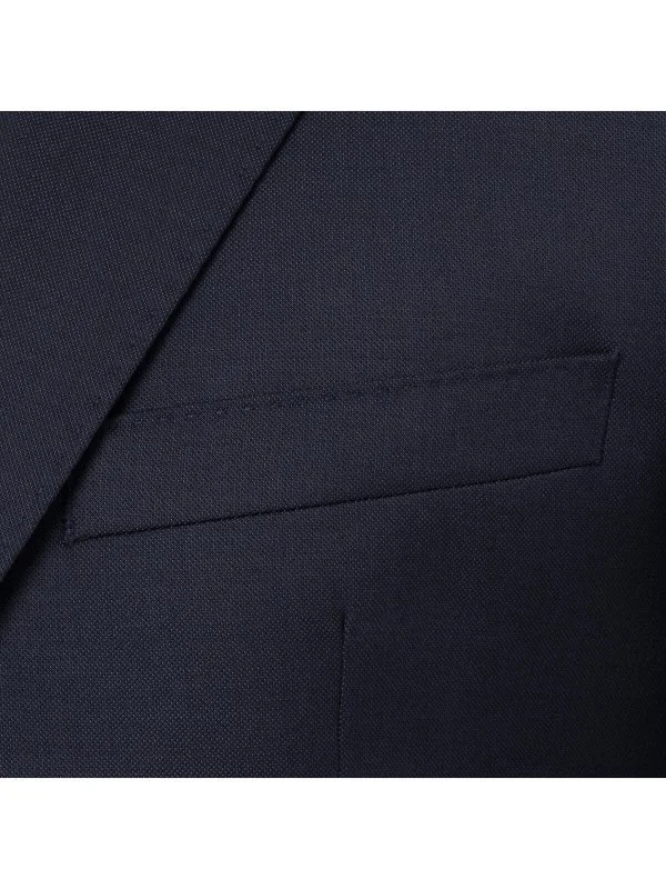 Carl Gross Lacivert Reda Filafil Doku Yün Süper 110's Modern Fit Erkek Takım Elbise - 2