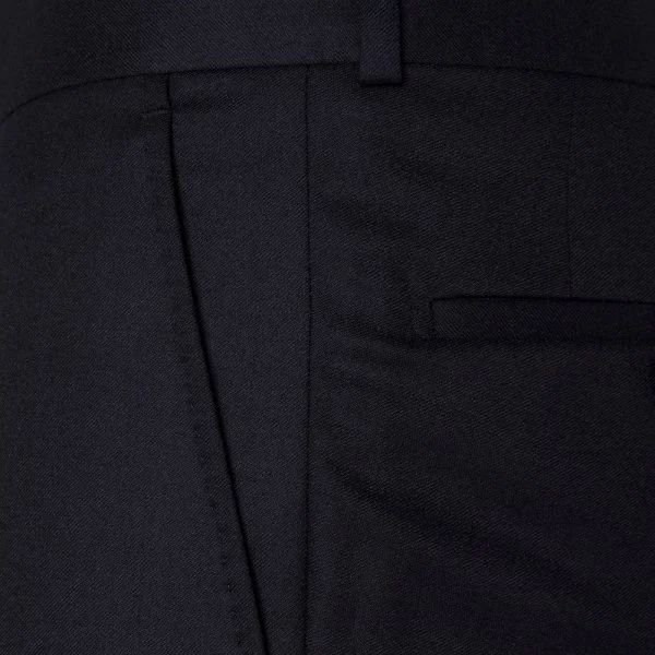 Carl Gross Lacivert Süper 120'S Vitale Barberis %100 Yün Flanel Regular Fit Pantolon - 3