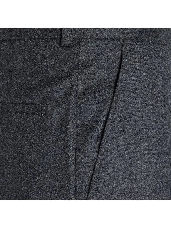 Carl Gross Vitale Barberis Süper 120'S Gri Flanel Pantolon - 2