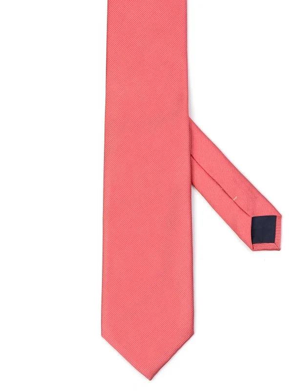 Coriano Pembe İnce Çizgili Dokulu İtalyan Kravat - 1