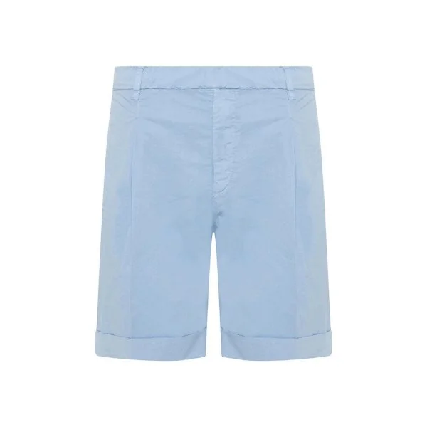 40WEFT Blue Pima Cotton Elastic Waist Bermuda - 1