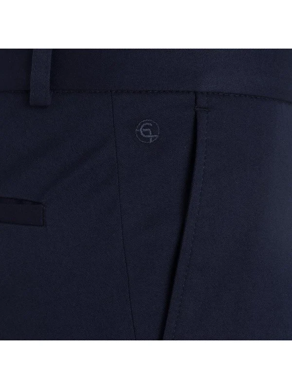 Carl Gross Navy Blue Cotton Men's Chino Trousers - 2