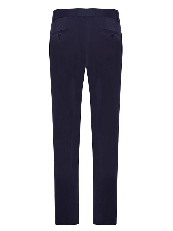 Carl Gross Navy Blue Cotton Men's Chino Trousers - 3