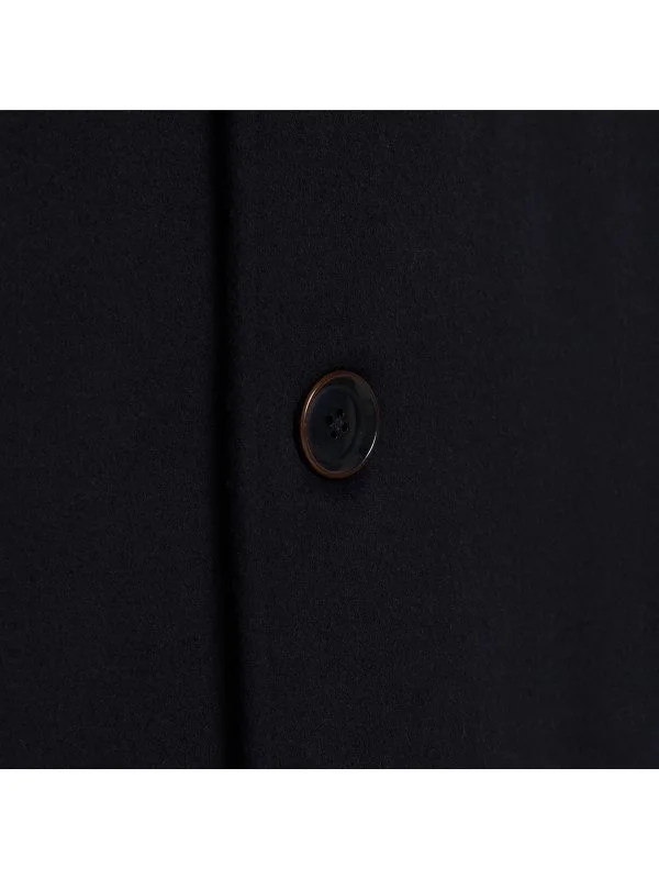 Carl Gross Navy Blue Wool Cashmere Men's Coat - 2