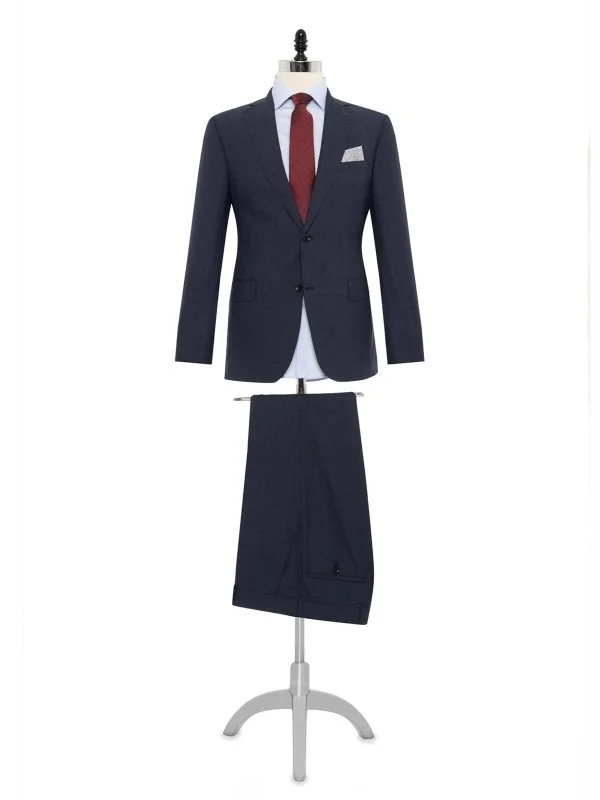 Carl Gross Navy Blue-Grey Reda Prince De Galle Modern Fit Men's Suit - 1