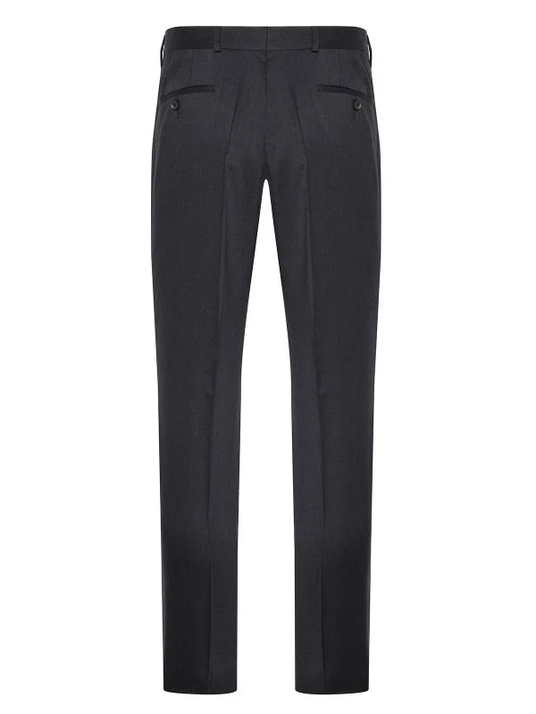 Carl Gross Vitale Barberis Gray Gabardine Pure Wool Trousers - 3