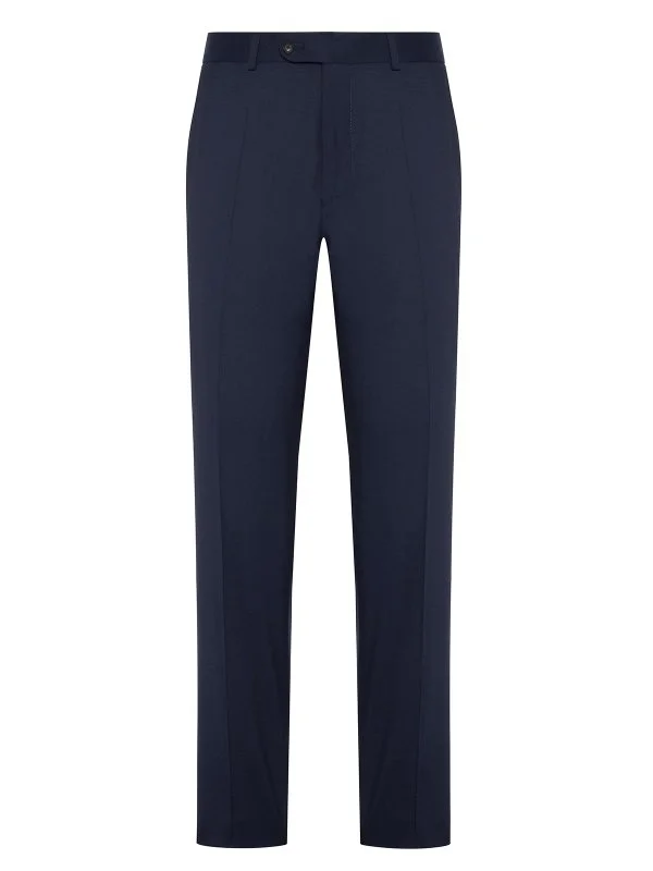 Carl Gross Vitale Barberis Navy Gabardine Pure Wool Trousers - 1