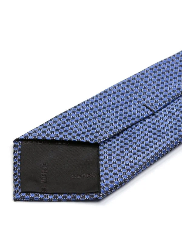 Cerruti Blue, Navy Blue Textured Jacquard Silk Tie - 2