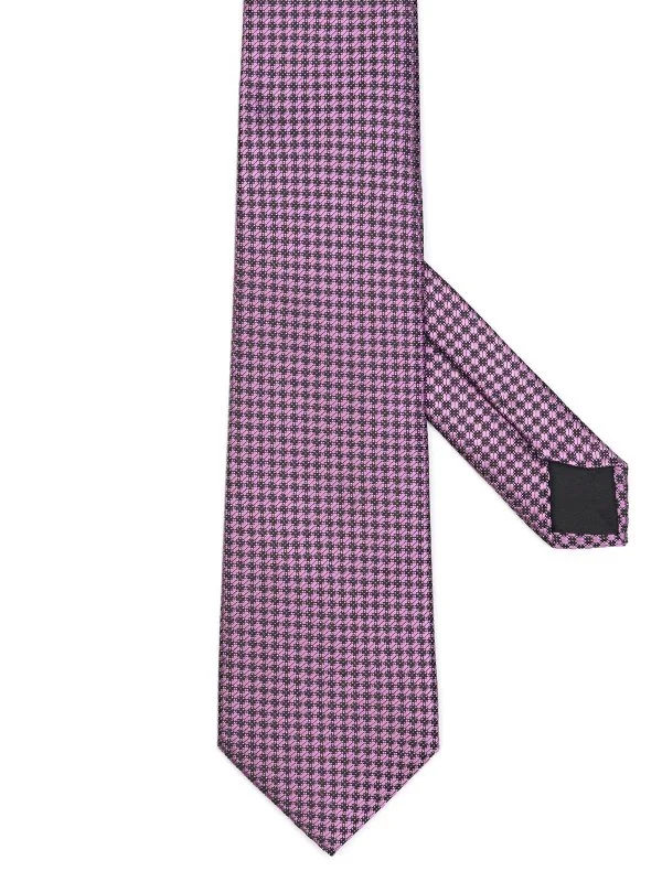Cerruti Lilac, Black Textured Jacquard Silk Tie - 1