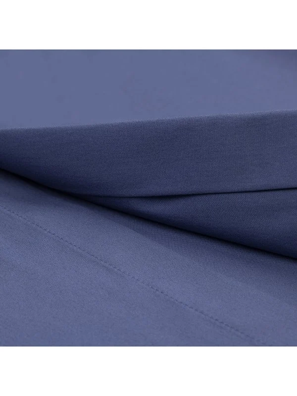 Germirli Azur Blue Hidden Placket Classic Collar Tailor Fit Cotton Elastane Shirt - 3