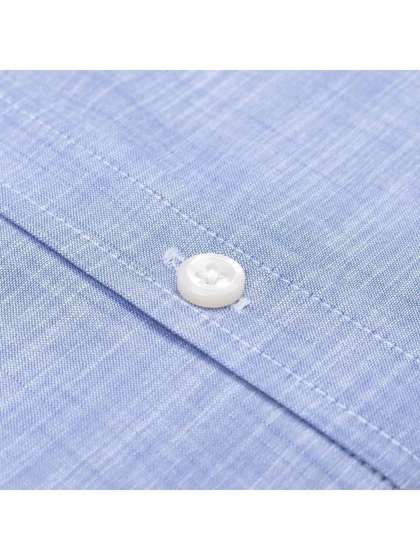 Germirli Blue Albiate Button-Down Collar Tailor Fit Thin Cotton Shirt - 3