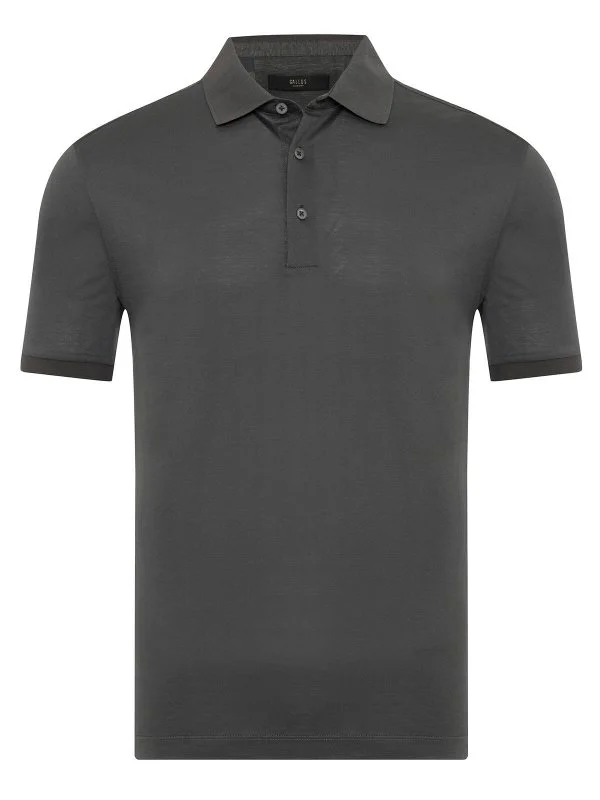 Gallus Khaki Polo Collar Self-Patterned Regular Fit Mercerized T-Shirt - 1