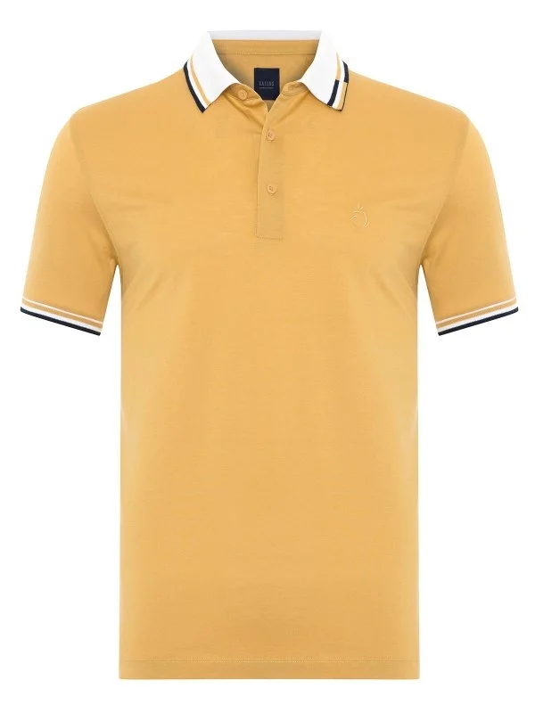 Gallus Light Mustard Polo Collar Mercerized Regular Fit T-Shirt - 1