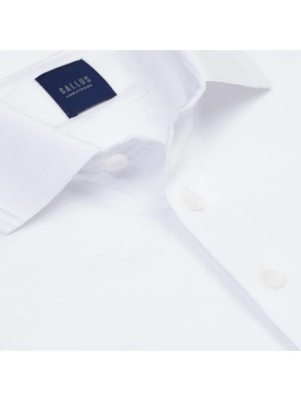 Gallus White Self-Patterned Polo Neck Regular Fit T-Shirt - 2