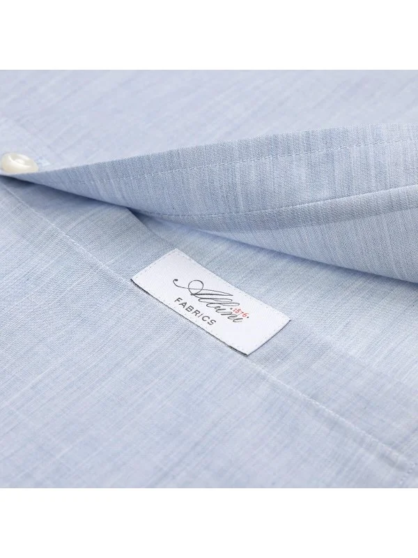 Germirli Albini Button-down Collar Tailor Fit Blue Cotton Voile Men's Shirt - 4
