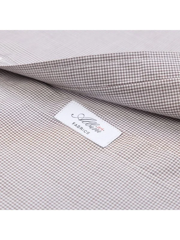Germirli Albini Exclusive Brown Gingham Tailor Fit Cotton Shirt - 2