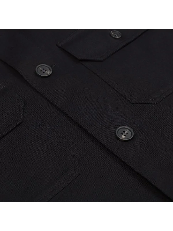 Germirli Black Tailor Fit Relaxed Fit Cotton Jacket Shirt - 3