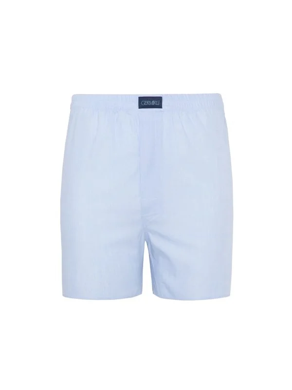Blue Cotton Boxer Shorts with Germirli - 1