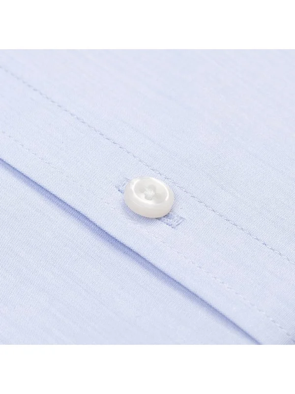 Germirli Blue Exclusive Panama Texture Button-down Collar Tailor Fit Cotton Shirt - 3