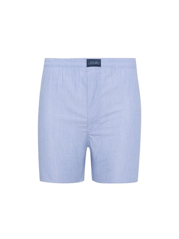Germirli Blue Filafil Texture Cotton Boxer Shorts - 1