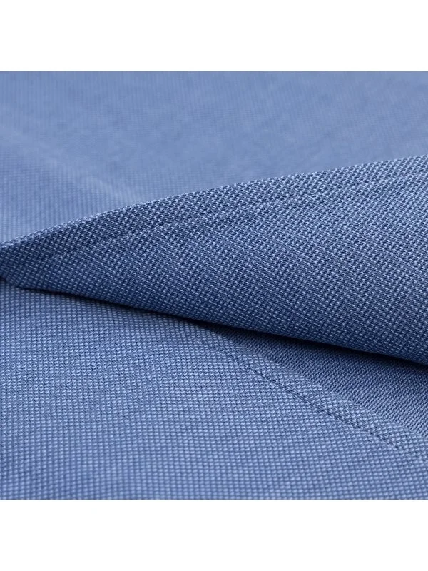 Germirli Blue Knitted Fabric Lapel Collar Tailor Fit Cotton Shirt - 5