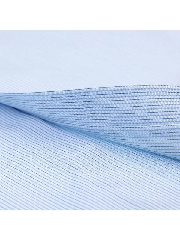 Exclusive Button-down Collar Tailor Fit Cotton Shirt with Germirli Blue Stripes - 4