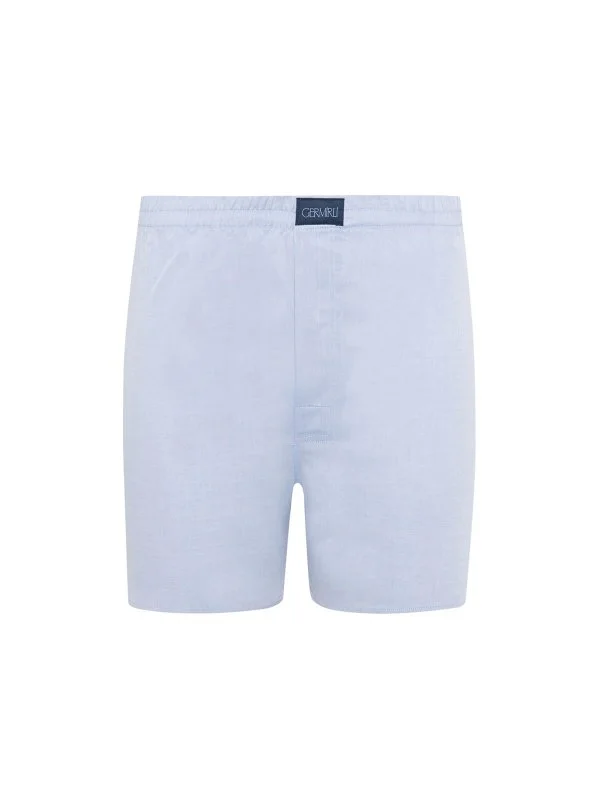 Germirli Blue Thin Twill Cotton Boxer Shorts - 1