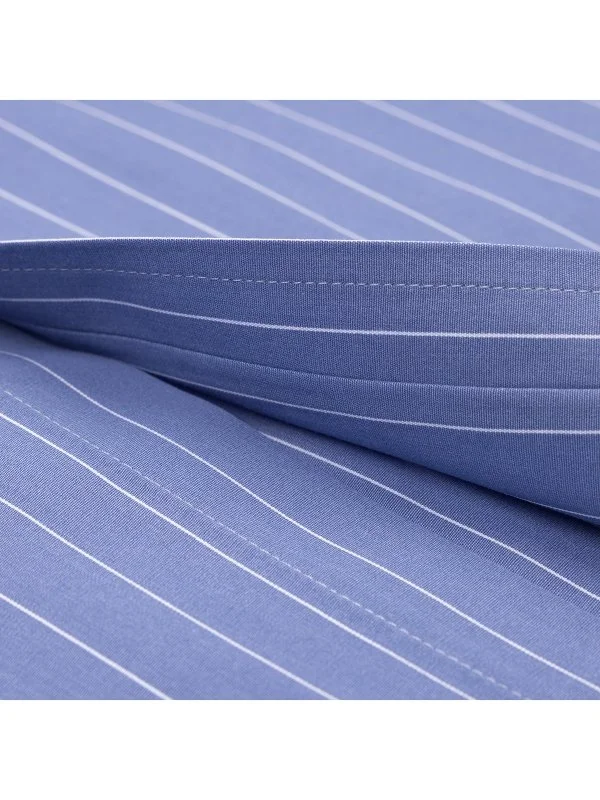 Germirli Blue White Striped Button Down Collar Tailor Fit Cotton Shirt - 4